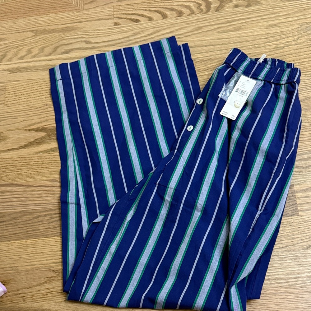 Striped Blue and Green pajama Pants